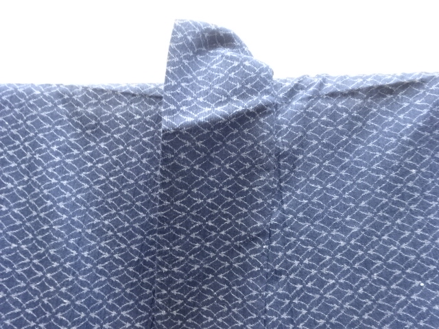  七宝模様織出しちぢみ単衣着物